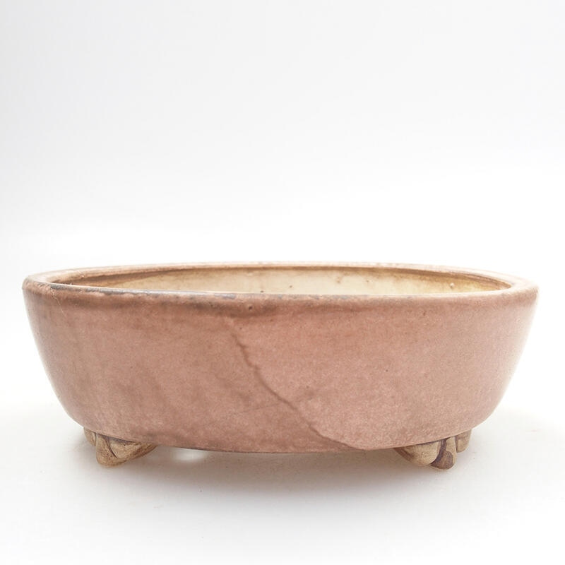 Ceramic bonsai bowl 12.5 x 10.5 x 4 cm, color pink