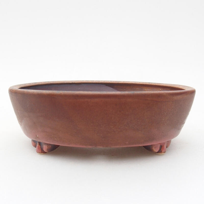 Ceramic bonsai bowl 12.5 x 10 x 4 cm, brown