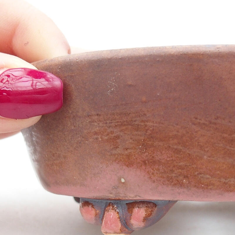 Ceramic bonsai bowl 12.5 x 10 x 4 cm, brown