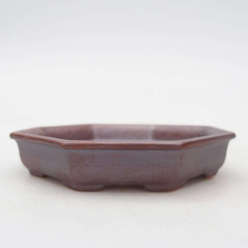 Ceramic bonsai bowl 12.5 x 11.5 x 2 cm, metallic color