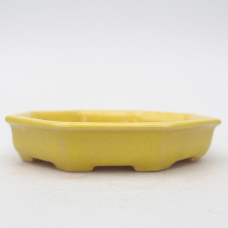 Ceramic bonsai bowl 12.5 x 11.5 x 2 cm, color yellow