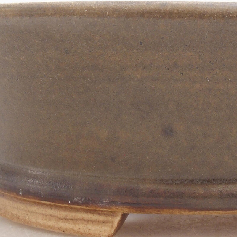 Ceramic bonsai bowl 12.5 x 11.5 x 4 cm, color brown