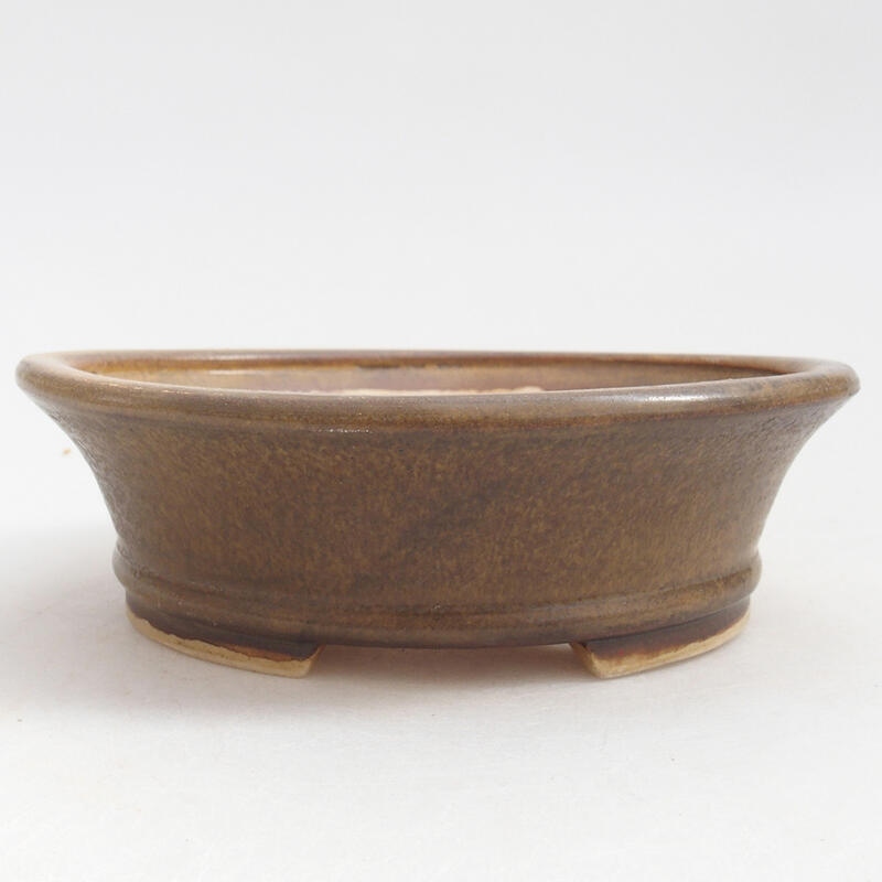 Ceramic bonsai bowl 12.5 x 11.5 x 4 cm, color brown