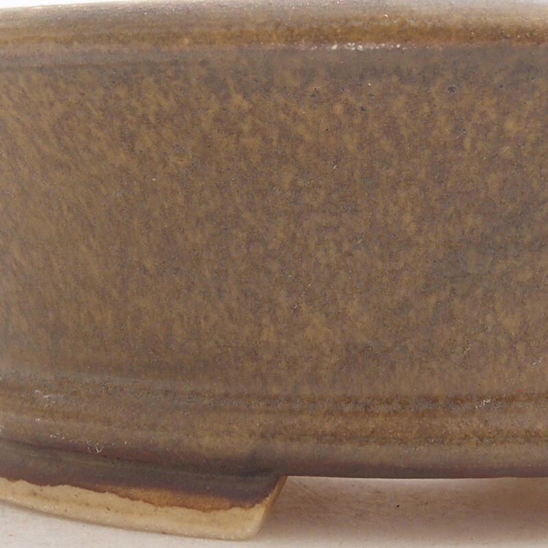 Ceramic bonsai bowl 12.5 x 11.5 x 4 cm, color brown