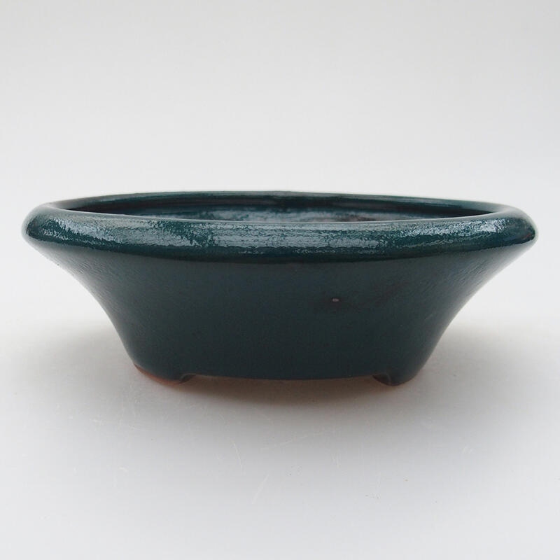 Ceramic bonsai bowl 12.5 x 12.5 x 3.5 cm, color green