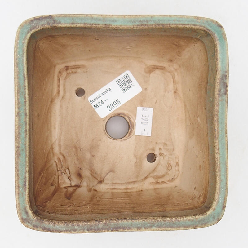 Ceramic bonsai bowl 12.5 x 12.5 x 8 cm, pink color