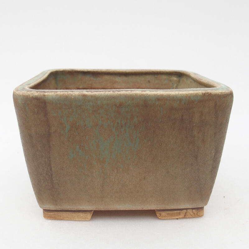 Ceramic bonsai bowl 12.5 x 12.5 x 8 cm, pink color