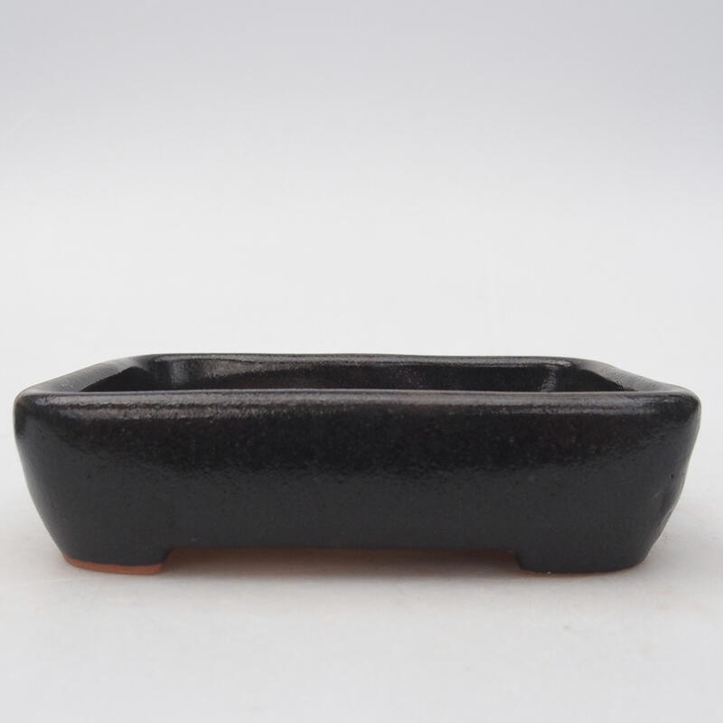 Ceramic bonsai bowl 12.5 x 9.5 x 3 cm, color gray