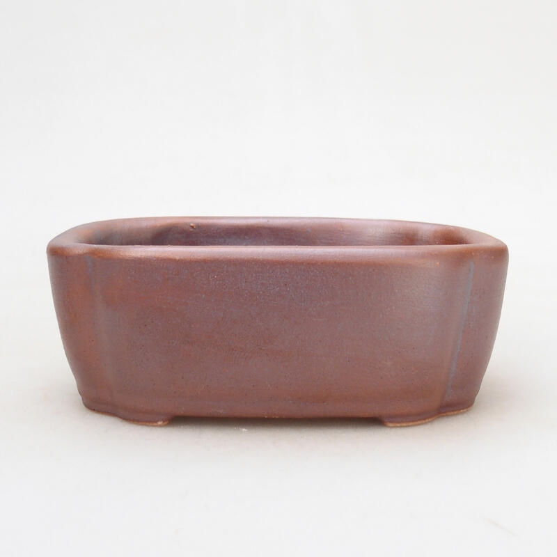 Ceramic bonsai bowl 12.5 x 9.5 x 4.5 cm, color brown