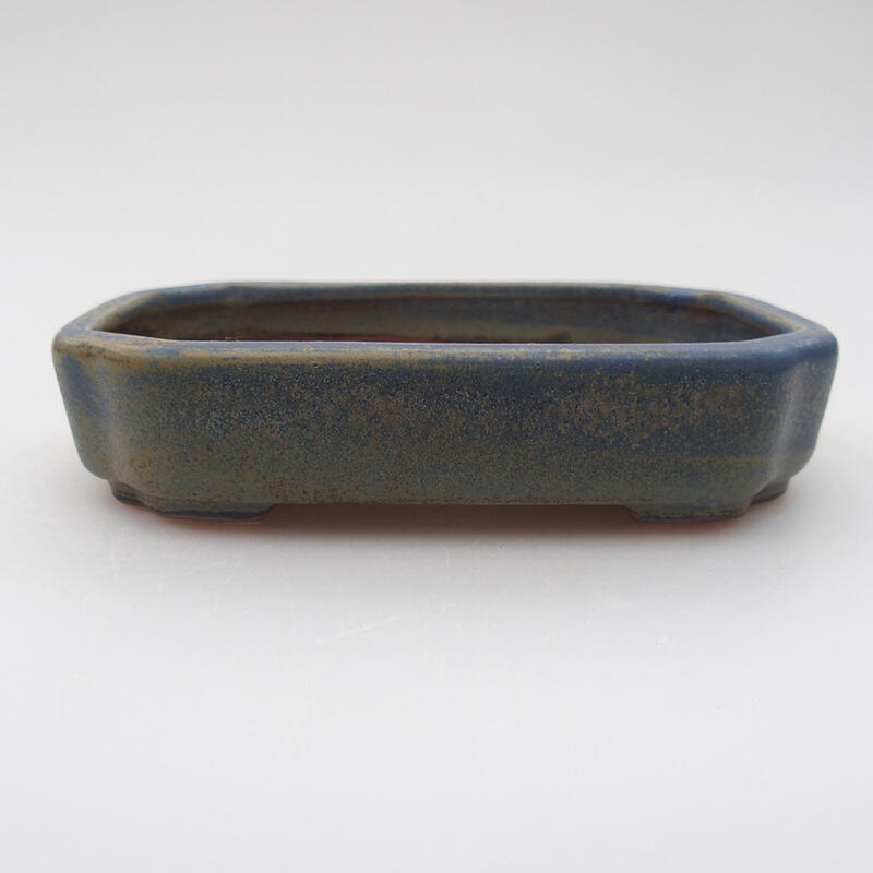 Ceramic bonsai bowl 12.5 x 9 x 2.5 cm, color blue