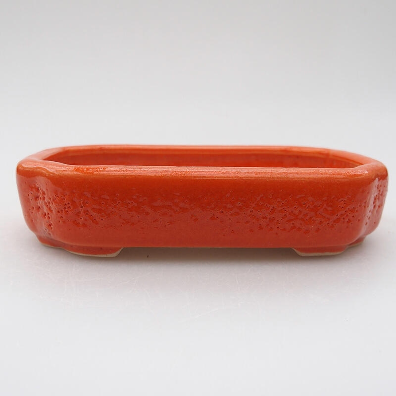 Ceramic bonsai bowl 12.5 x 9 x 2.5 cm, color orange