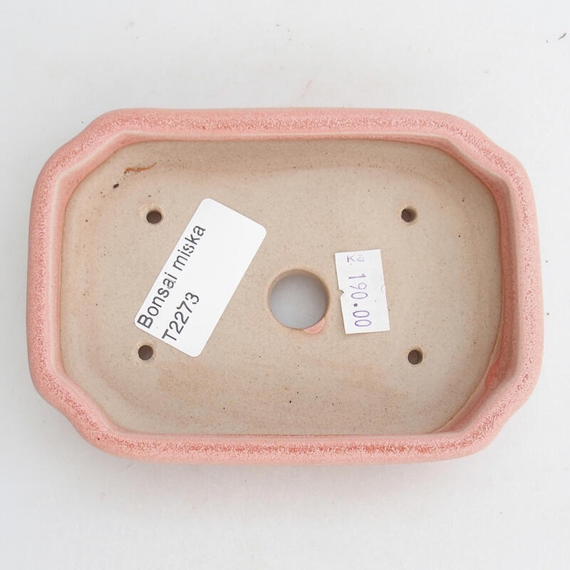 Ceramic bonsai bowl 12.5 x 9 x 3 cm, color pink