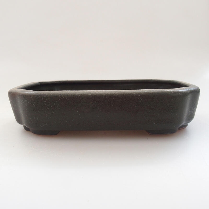 Ceramic bonsai bowl 12.5 x 9 x 3 cm, color gray