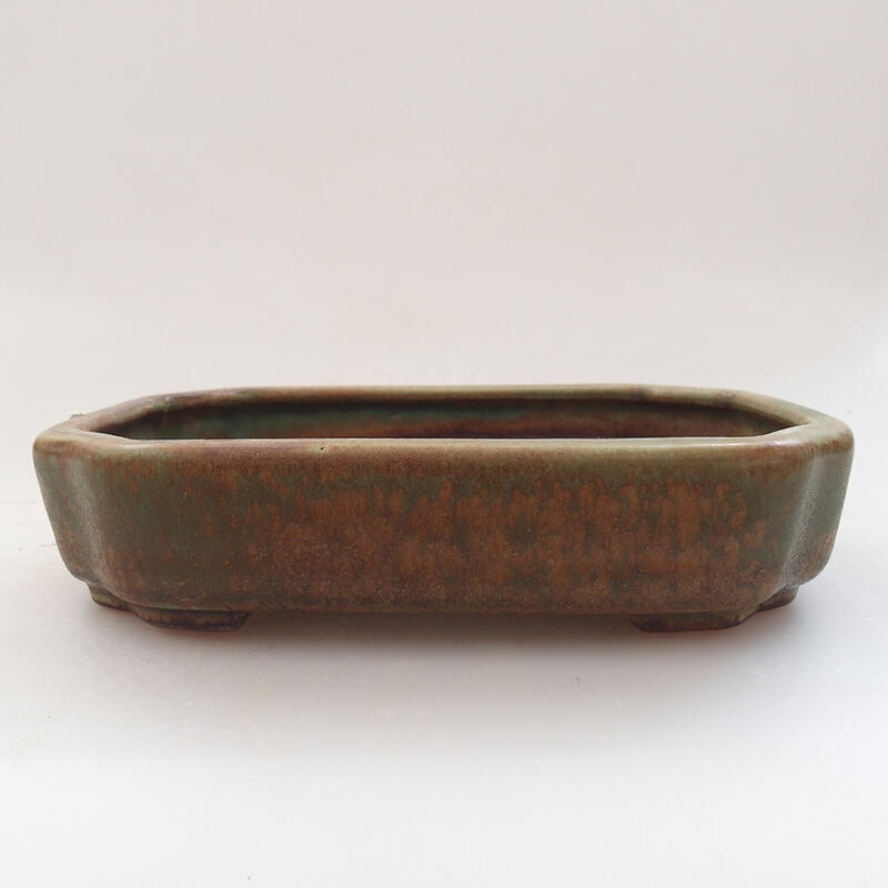 Ceramic bonsai bowl 12.5 x 9 x 3 cm, color green