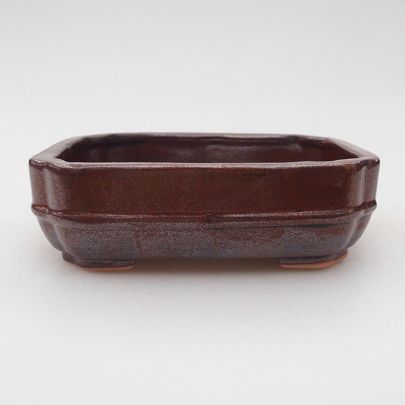 Ceramic bonsai bowl 12 x 10 x 3.5 cm, color brown