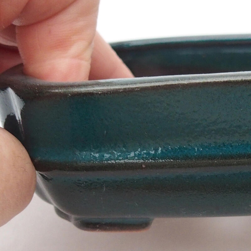 Ceramic bonsai bowl 12 x 10 x 3.5 cm, color green