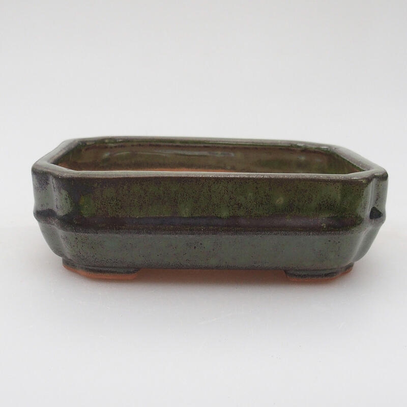 Ceramic bonsai bowl 12 x 10 x 3.5 cm, color green