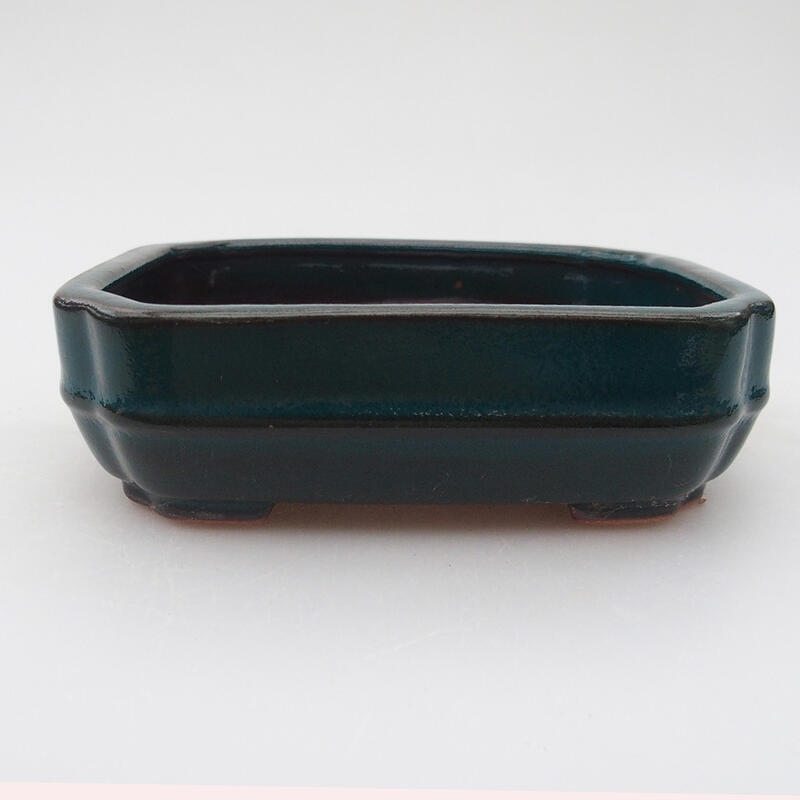 Ceramic bonsai bowl 12 x 10 x 3.5 cm, color green