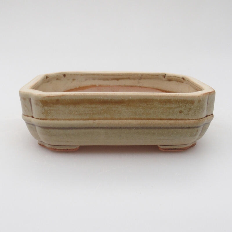 Ceramic bonsai bowl 12 x 10 x 3.5 cm, color green