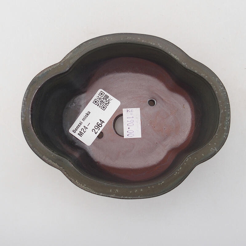 Ceramic bonsai bowl 12 x 10 x 4.5 cm, color gray