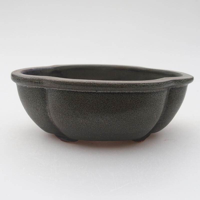 Ceramic bonsai bowl 12 x 10 x 4.5 cm, color gray