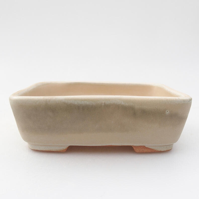 Ceramic bonsai bowl 12 x 10 x 4 cm, colour beige