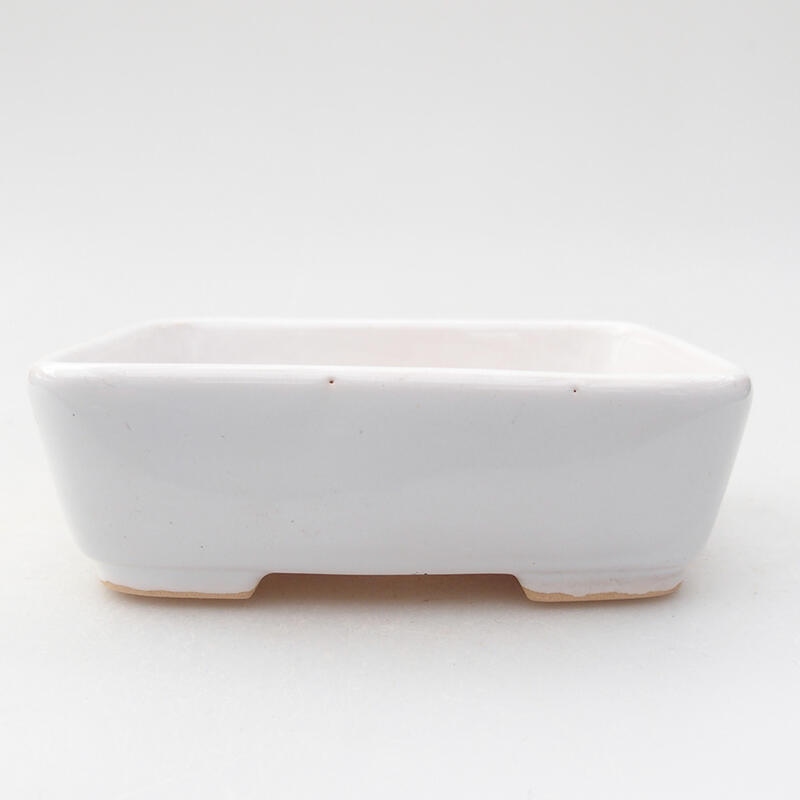 Ceramic bonsai bowl 12 x 10 x 4 cm, colour white