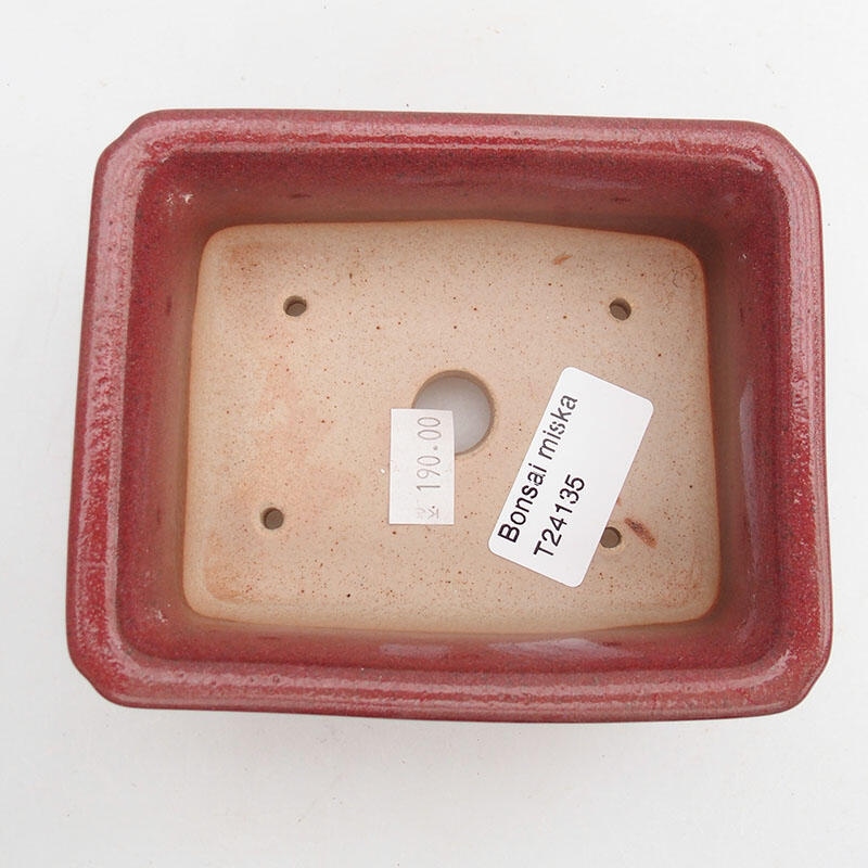 Ceramic bonsai bowl 12 x 10 x 5 cm, color pink