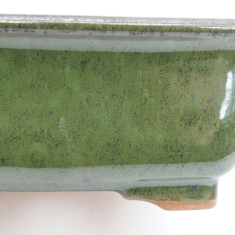 Ceramic bonsai bowl 12 x 10 x 5 cm, color green