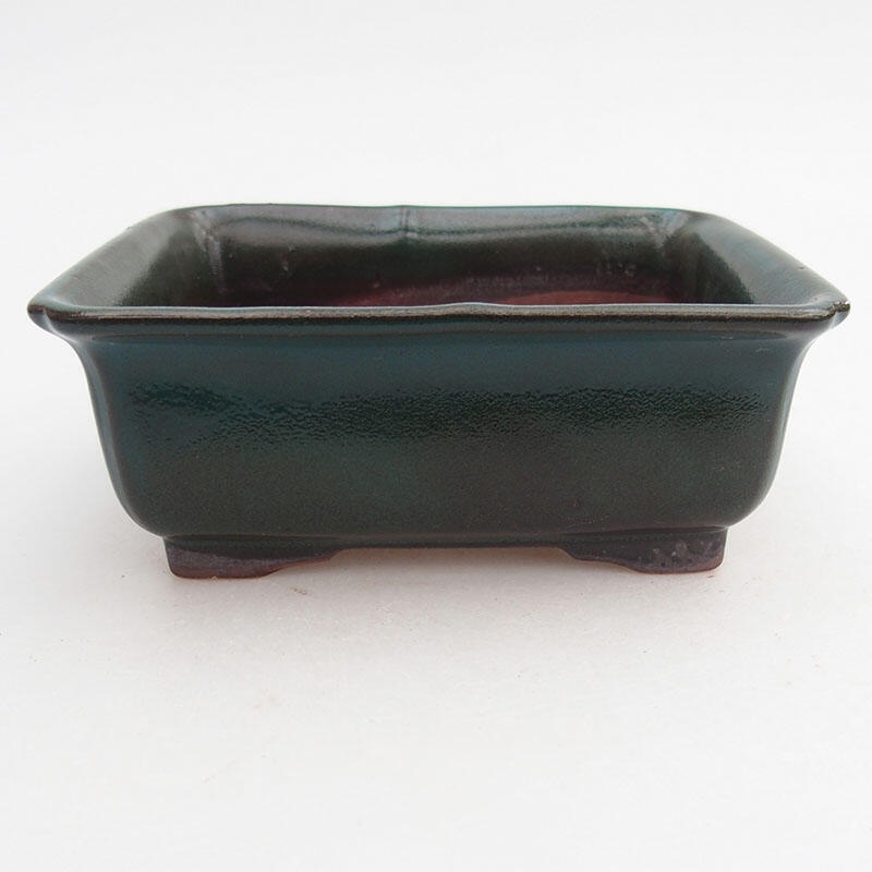 Ceramic bonsai bowl 12 x 10 x 5 cm, color green