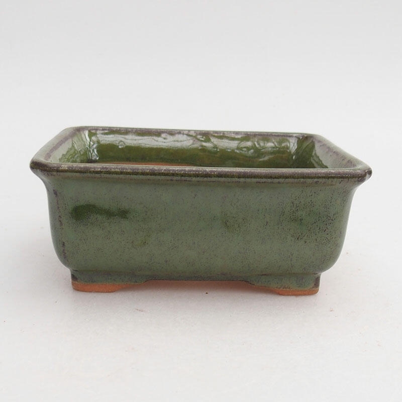 Ceramic bonsai bowl 12 x 10 x 5 cm, color green