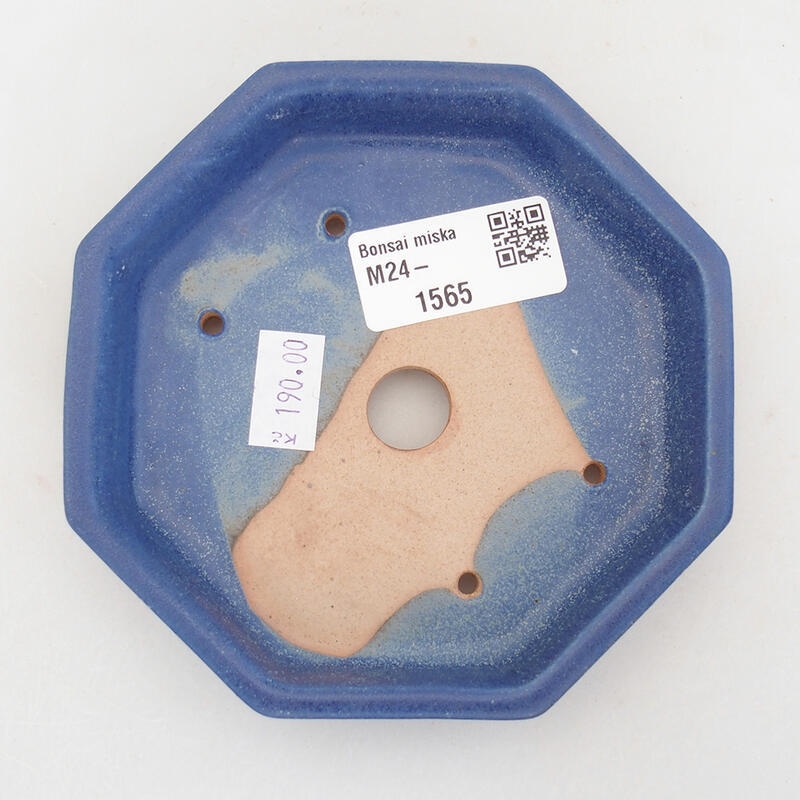 Ceramic bonsai bowl 12 x 12 x 2.5 cm, color blue