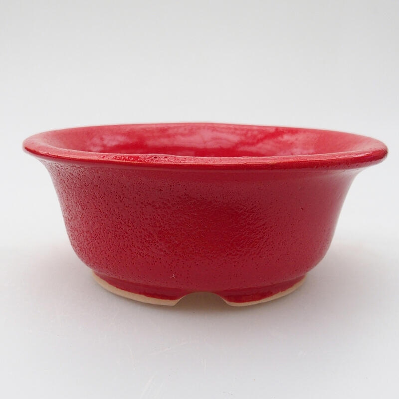 Ceramic bonsai bowl 12 x 12 x 5 cm, color red