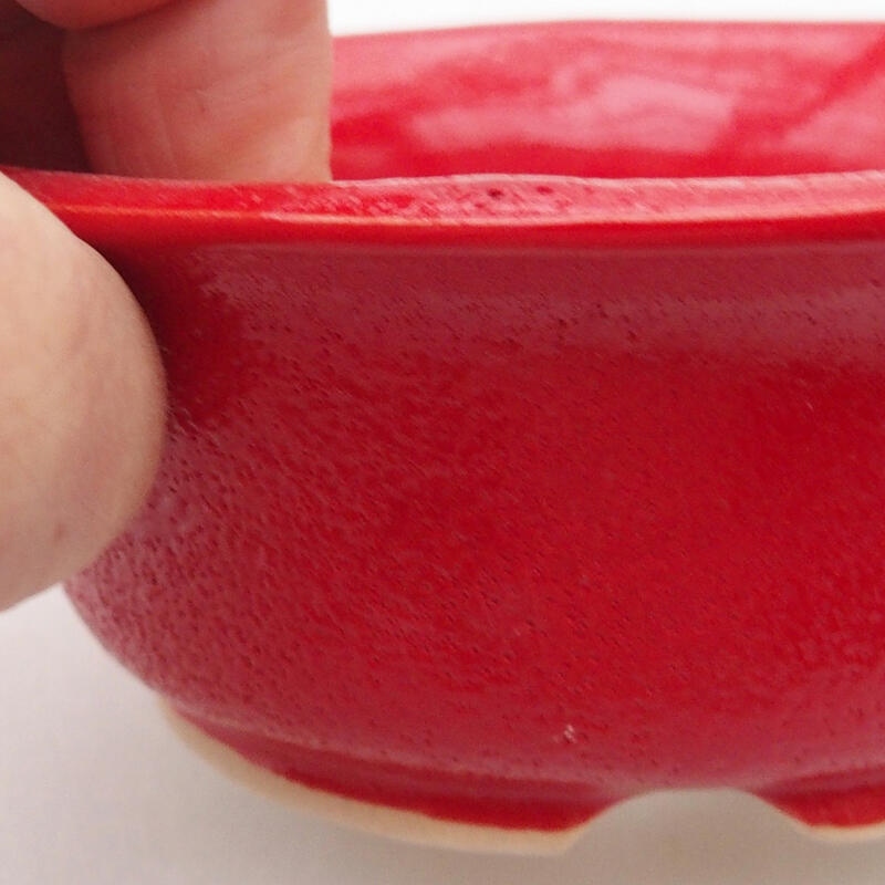 Ceramic bonsai bowl 12 x 12 x 5 cm, color red