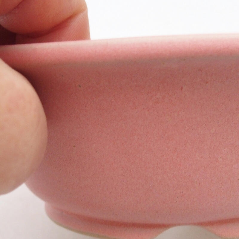 Ceramic bonsai bowl 12 x 12 x 5 cm, color pink