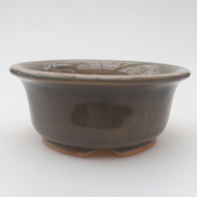 Ceramic bonsai bowl 12 x 12 x 5 cm, color gray