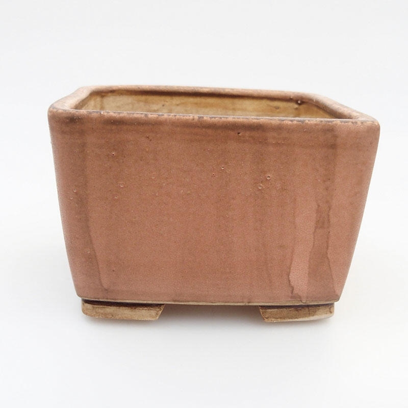 Ceramic bonsai bowl 12 x 12 x 8 cm, color pink