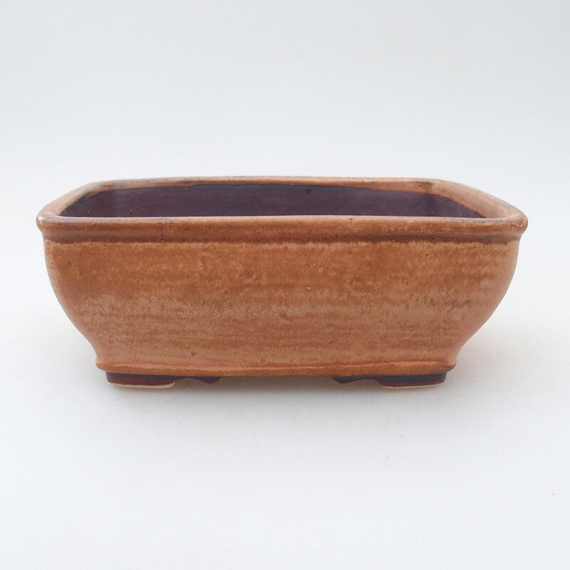 Ceramic bonsai bowl 12 x 15 x 6 cm, color brown