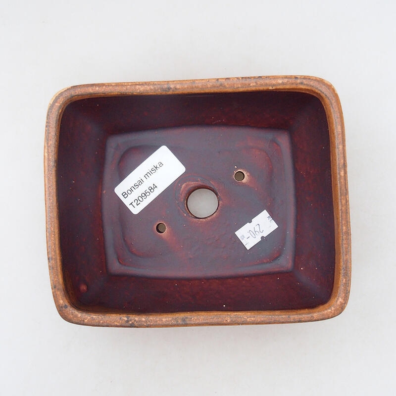 Ceramic bonsai bowl 12 x 15 x 6 cm, color brown