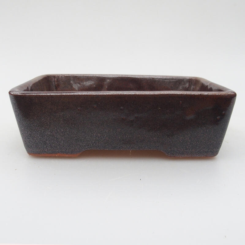 Ceramic bonsai bowl 12 x 8.5 x 3.5 cm, color brown