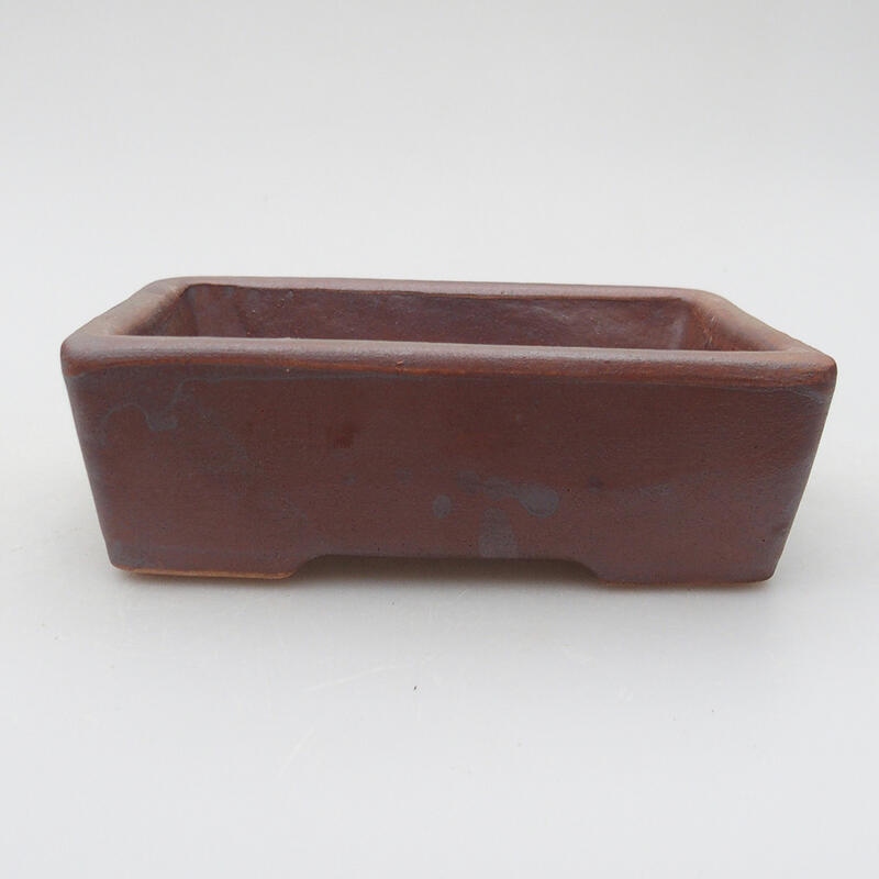 Ceramic bonsai bowl 12 x 8.5 x 3.5 cm, metallic color