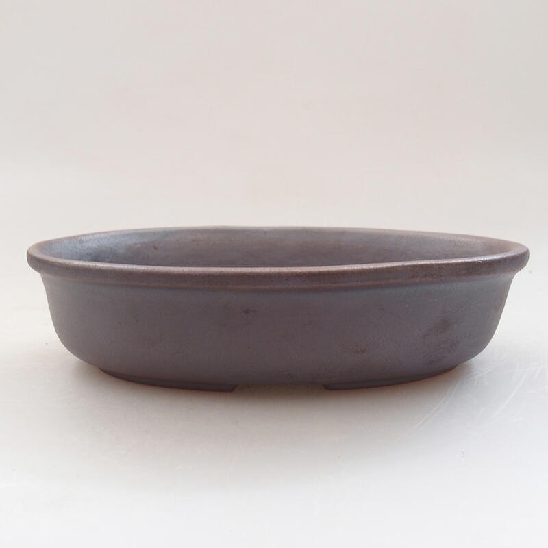 Ceramic bonsai bowl 12 x 8.5 x 3 cm, metallic color