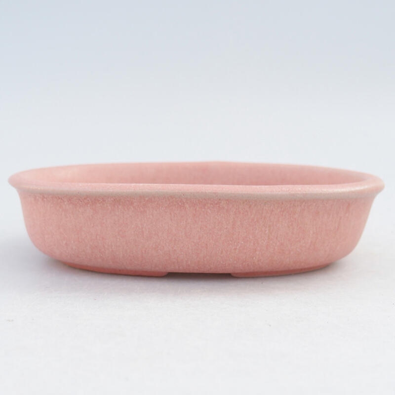 Ceramic bonsai bowl 12 x 8.5 x 3 cm, color pink