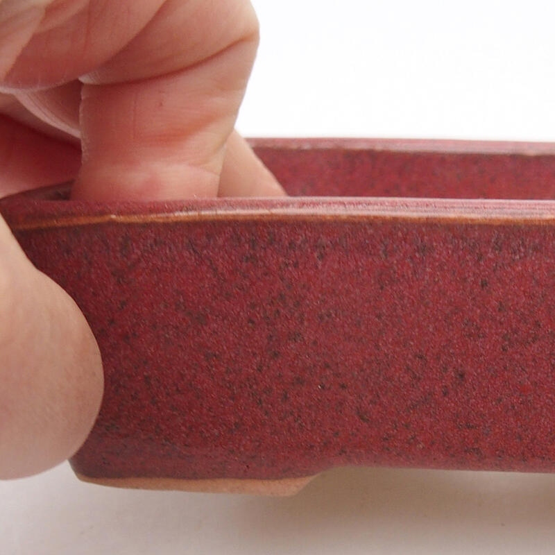 Ceramic bonsai bowl 12 x 8.5 x 3 cm, color pink