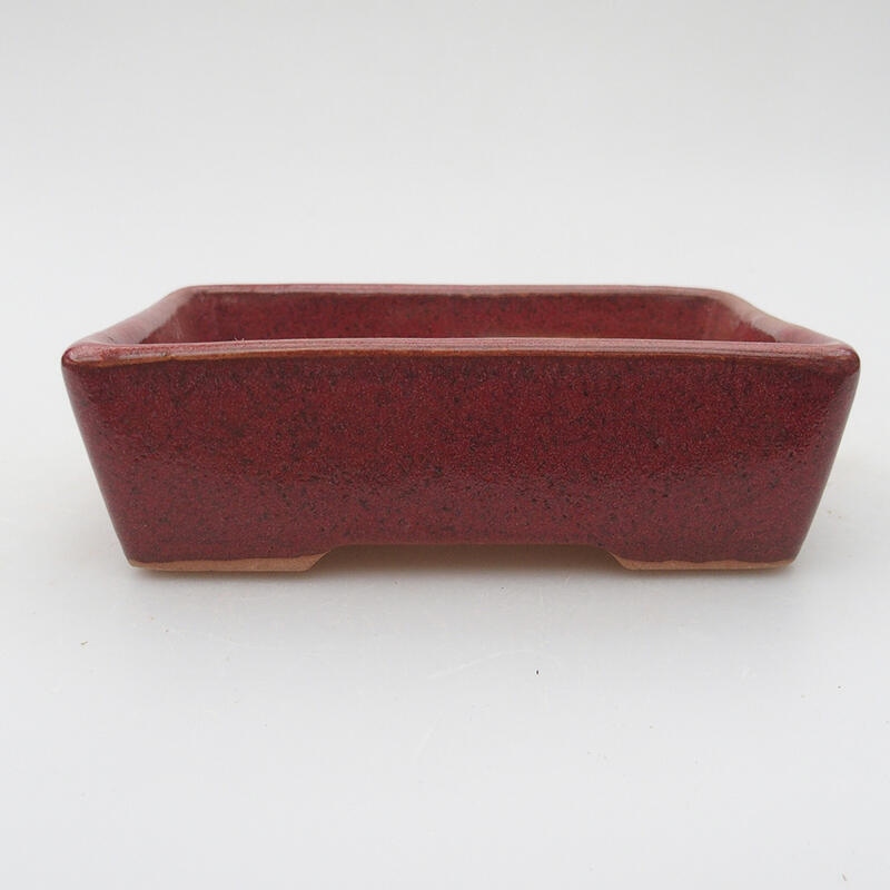 Ceramic bonsai bowl 12 x 8.5 x 3 cm, color pink