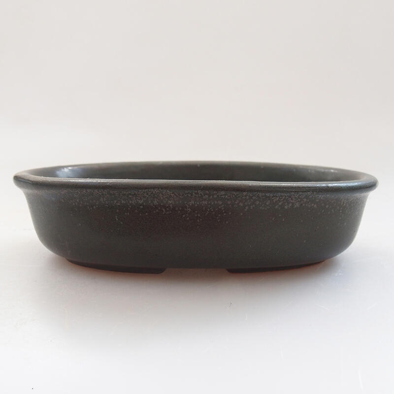 Ceramic bonsai bowl 12 x 8.5 x 3 cm, color gray