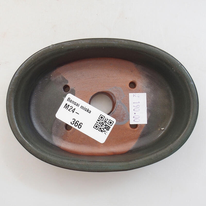 Ceramic bonsai bowl 12 x 8.5 x 3 cm, color gray