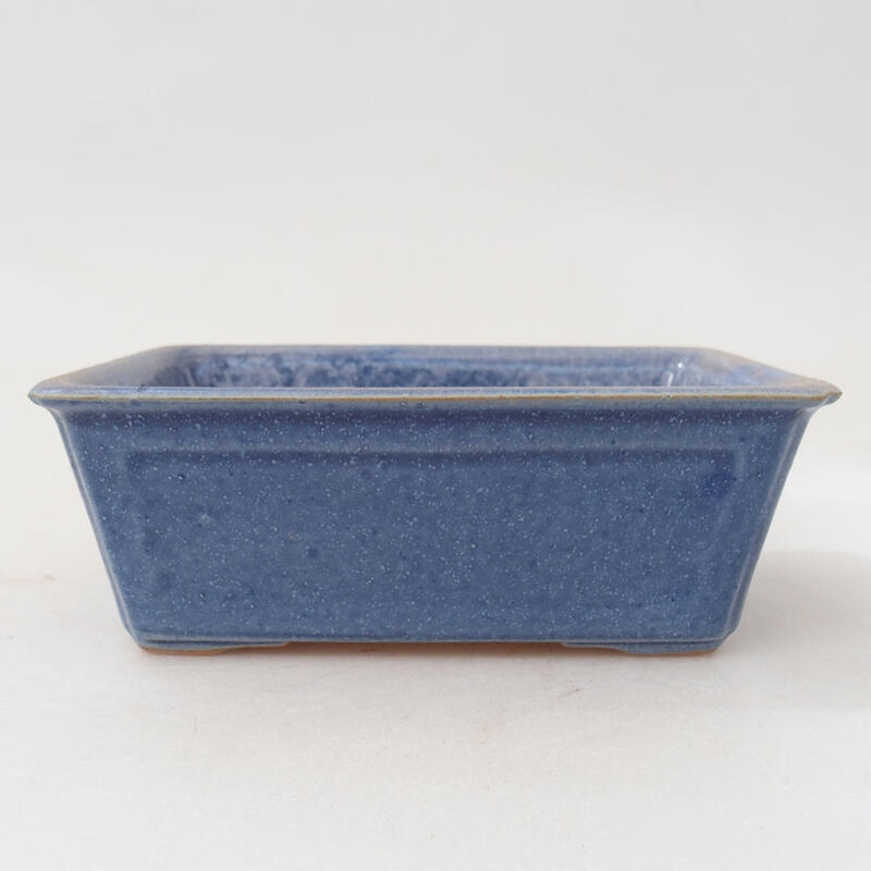 Ceramic bonsai bowl 12 x 8.5 x 4.5 cm, color blue