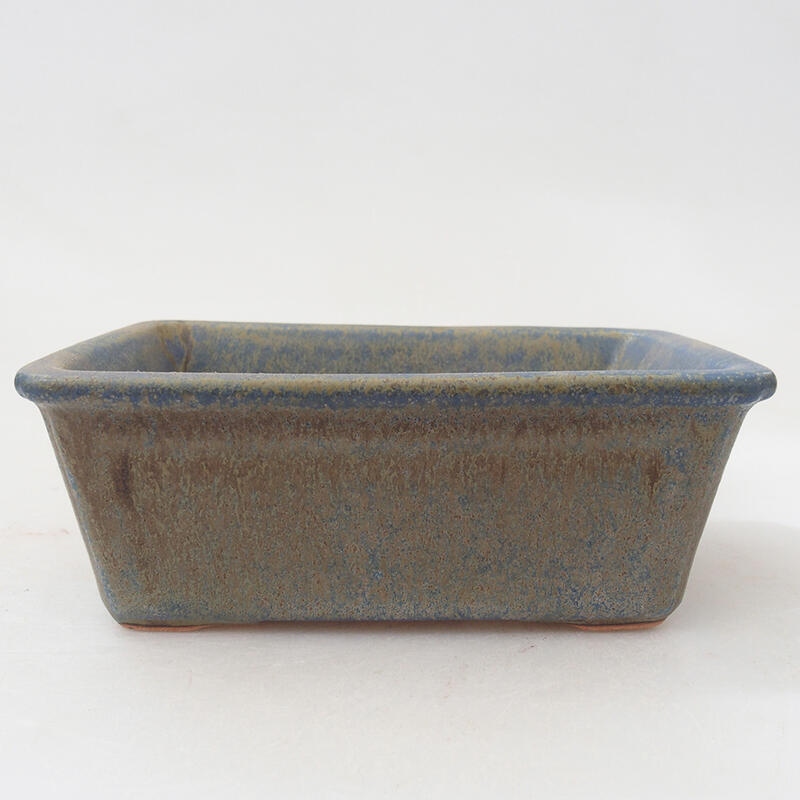 Ceramic bonsai bowl 12 x 8.5 x 4.5 cm, color blue