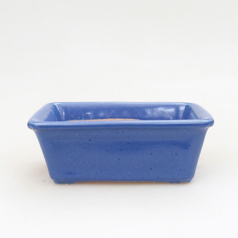 Ceramic bonsai bowl 12 x 8.5 x 4 cm, color blue